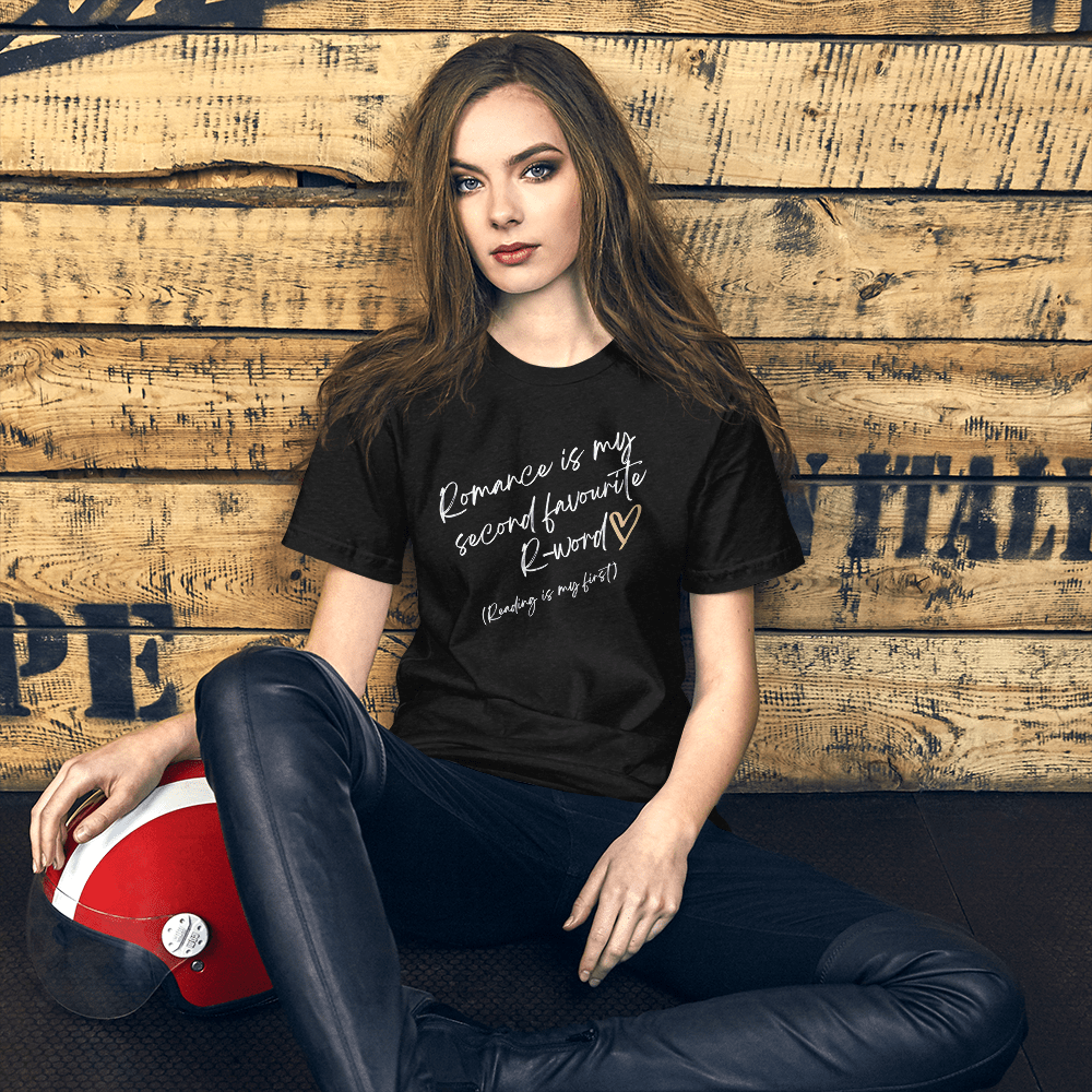 Evie Mitchell Black Heather / XS Romance is my second favourite R-word - Dark T-Shirts - UK Spelling