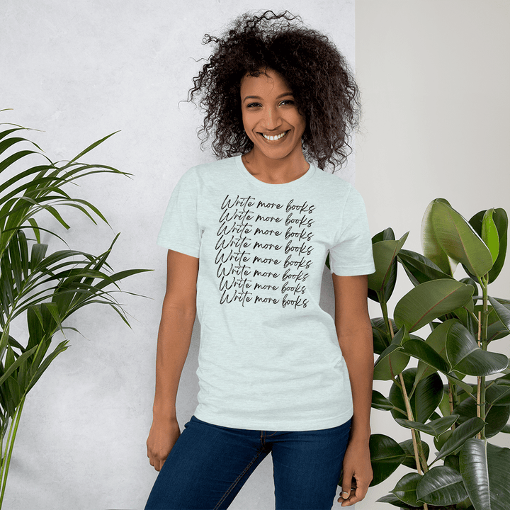 Evie Mitchell Heather Prism Ice Blue / XS Write More Books - T-Shirt - Light Colors